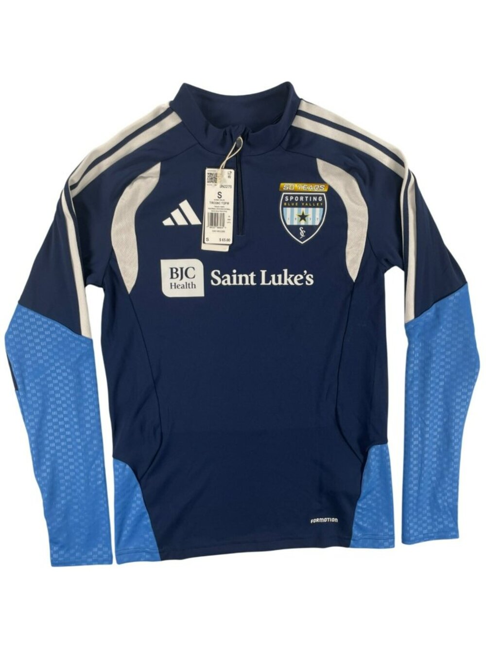 Adidas Sporting Blue Valley 50th Anniversary Track Top Soccer Jersey Small Navy
